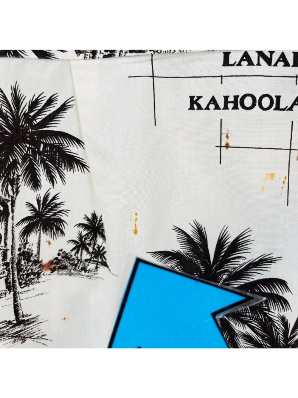 Hawiian Island Button Down Mens Short Sleeve Shirt Size XL Map - Picture 9 of 12